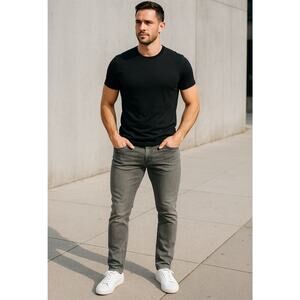 Barbell Apparel Jeans Men’s 30 Gray Athletic Fit Stretch Denim Pants